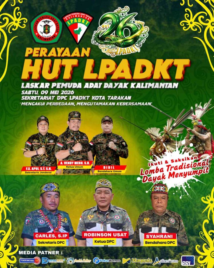 Semarak HUT ke-26 LPADKT, Perkuat Persatuan Lewat Budaya Dayak di Tarakan