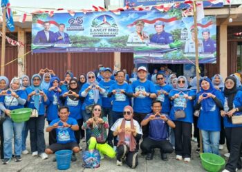 Sambut HUT ke-25, Demokrat Tarakan Kerahkan 130 Orang Bersihkan Jalan dan Parit